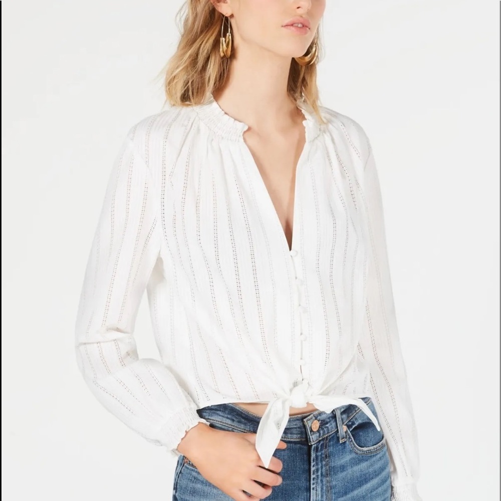 Leyden v neck button up shirt